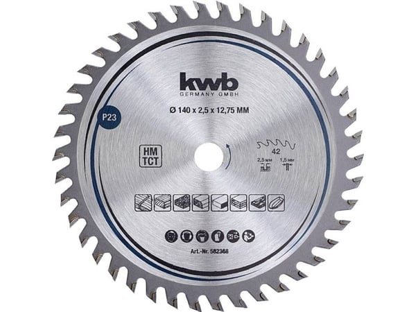 kwb 582368, Vaneri, lastulevy, lehtipuu, 14 cm, 1,27 cm, 1,5 mm, 2,5 mm, 1 kpl