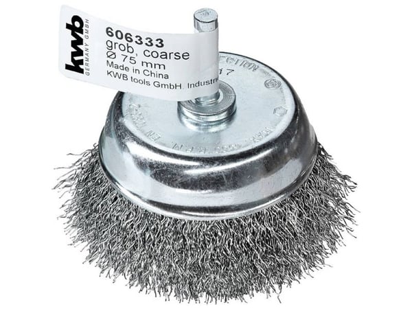 kwb 606333, Kopp stålbørste, 7,5 cm, Metall, Stein, 15 stykker
