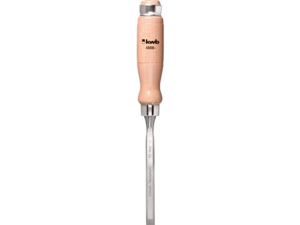kwb 455910, Bred meisel, Skrå kant, Kromvanadiumstål, Tre, Tre, 10 mm
