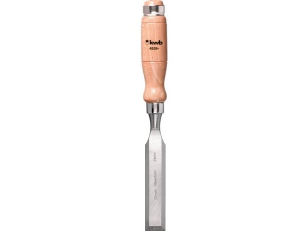 kwb 455924, Bred meisel, Skrå kant, Kromvanadiumstål, Tre, Tre, 24 mm