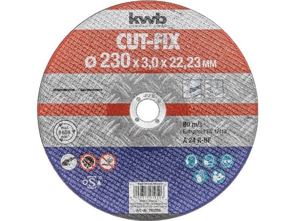 kwb CUT-FIX, Skjæreskive, Metall, 2,2 cm, 23 cm, 3 mm, 80 m/s