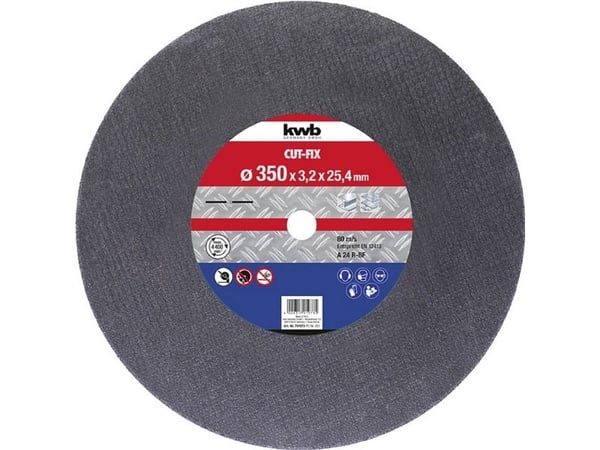 kwb 791973, Kutteskive, Metall, Blad metall, 35,5 cm, Alle merker, Nedtrykket senter, 2,54 cm