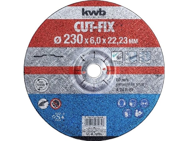 kwb CUT-FIX, Slipeskive, Metall, 2,2 cm, 23 cm, 6 mm, 80 m/s