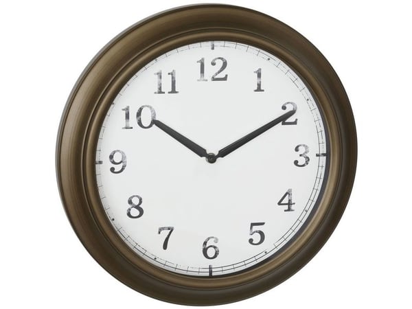 TFA-Dostmann 60.3066.53, Vegg, Quartz clock, Rund, Messing, Metall, Glass