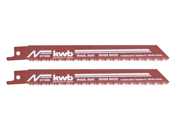 kwb 577400, Sabelsagblad, Aluminium, Metall, Rør, Plast, Rustfri stålplate (tynn), Tre, Tre med spiker, Grå, 13 cm, 2,5 mm, 15,3 cm