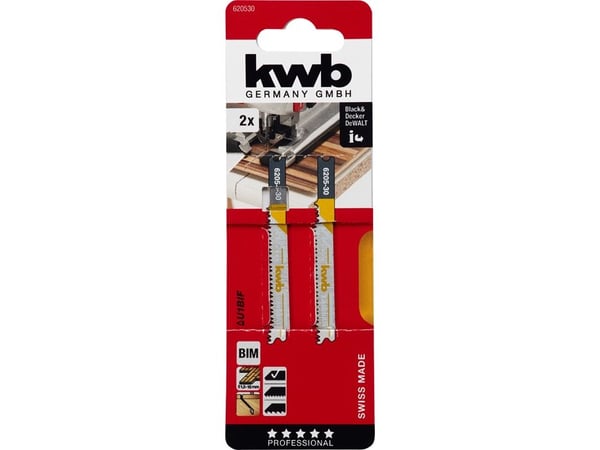 kwb 620530, Stikksagblad, Laminat, Tre, Bimetall, Rustfritt stål, 5 cm, 1,7 mm