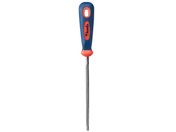 kwb 480370, Fil, Trekant-fil, Metall, Plast, Grå, Rød, Grep som ikke glir