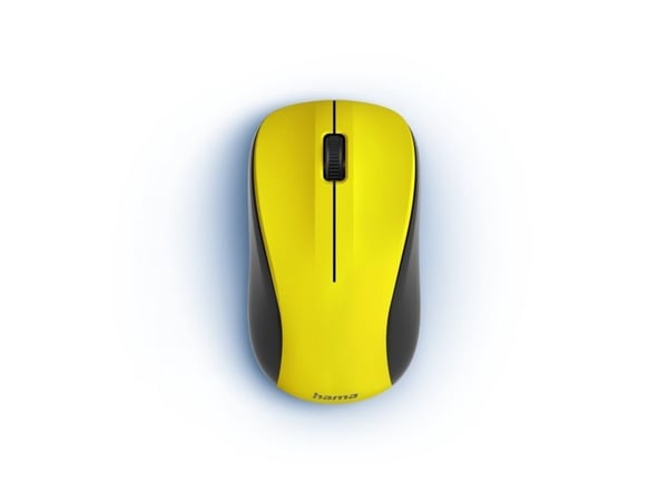 Hama MW-300 V2, Molempikätinen, Optinen, Langaton RF, 1200 DPI, Musta, Keltainen