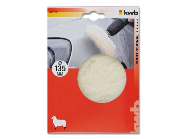 kwb 485500, Poleringssvamp, 13,5 cm, Hvit, Ull