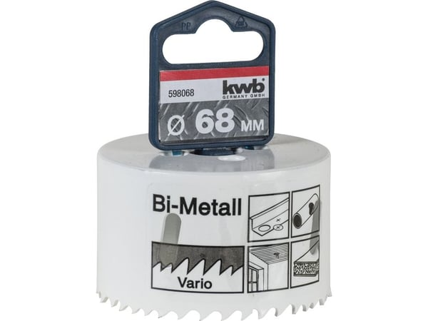 kwb 598068, Single/enkelt, Drill, Aluminium, Kopper, Gipsplater, Plast, Stål, Tre, Hvit, Bimetall, Høy-Hastighets Stål (HHS), Cobalt Alloy High-Spe...