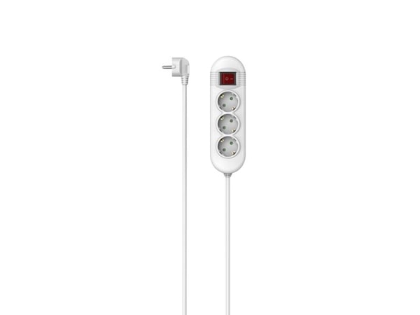 Hama 00223021, 3 AC-utganger, 1,4 m, Koblet med ledninger (ikke trådløs), Hvit, 355 mm, 95 mm