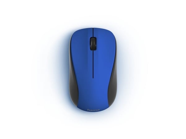 Hama MW-300 V2 - Mus - stille - høyre- og venstrehåndet - optisk - 3 knapper - trådløs - 2.4 GHz, RF - USB trådløs mottaker - blå