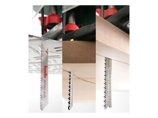 kwb 625620, Stikksagblad, Akryl glass, Aluminium, Sponplate, Fibre board, Metall, Plast, Profil, Tre, High Carbon Steel (HCS), High-Speed Steel (HS...