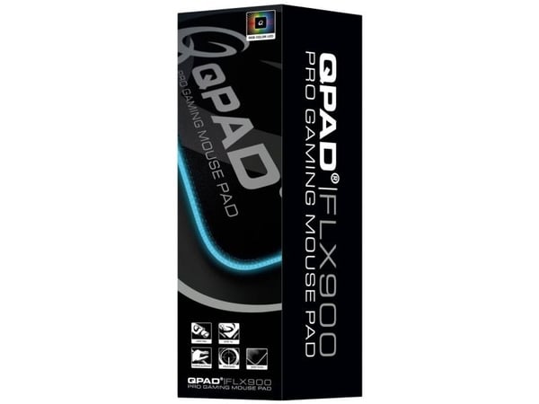 QPAD FLX900, Sort, Monokromatisk, Stoff, USB-strøm, Rød/grønn/blå, Musematte til gaming