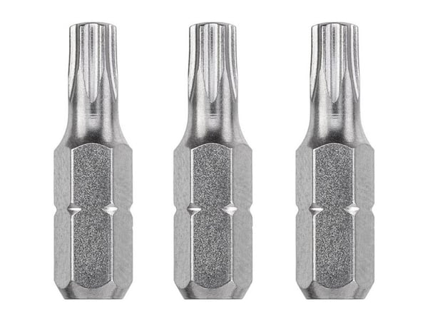 kwb 121225, 3 stykker, Torx, T25, Stål, 25 mm, 25,4 / 4 mm (1 / 4")