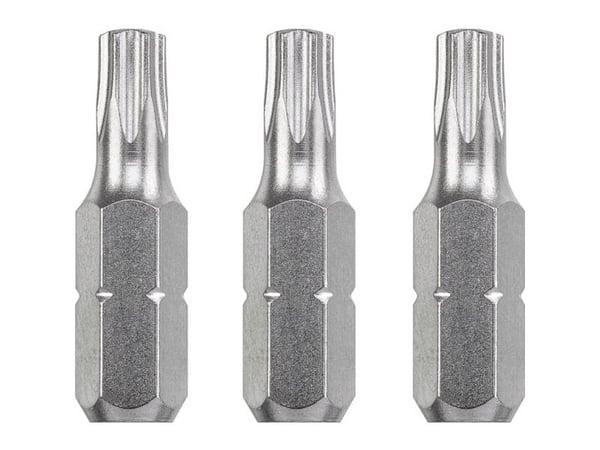 kwb 121610, 3 stykker, Tamper torx, Stål, T 10, 25 mm, 25,4 / 4 mm (1 / 4")