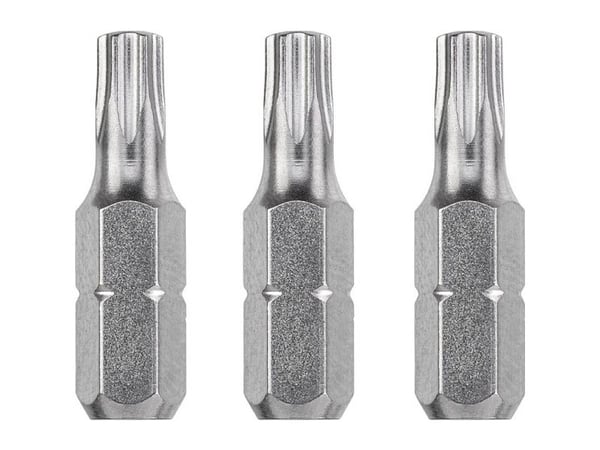 kwb 121207, 3 stykker, Torx, T7, Stål, 25 mm, 25,4 / 4 mm (1 / 4")
