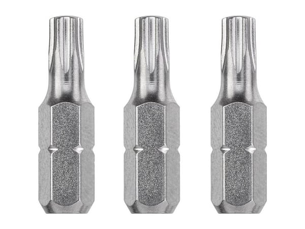kwb 121206, 3 stykker, Torx, T6, Stål, 25 mm, 25,4 / 4 mm (1 / 4")