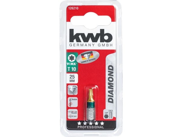 kwb 126230, 1 kpl, Torx, T30, Terästä, 2,5 cm