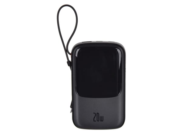 Powerbank Baseus Qpow Pro z kablem Lightning, USB-C, USB, 10000mAh, 20W (czarny)