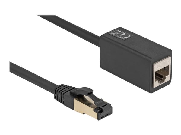 Delock Verkon jatkokaapeli RJ45 uros RJ45 naaras Cat.8.1 S/FTP 1 m musta