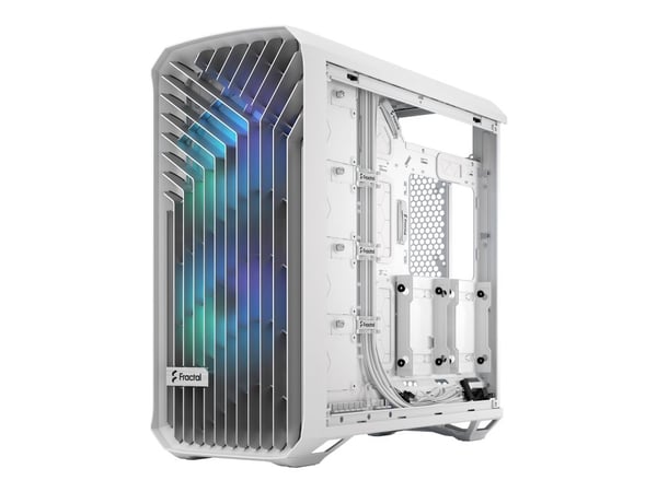 Fractal Design Torrent - Tower - utvidet ATX (E-ATX) - sidepanel med vindu (herdet glass) - ingen strømforsyning (ATX) - hvit - USB/lyd