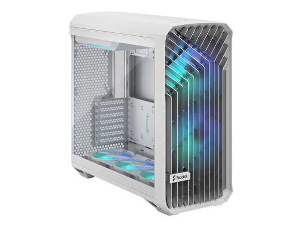 Fractal Design Torrent - Tower - utvidet ATX (E-ATX) - sidepanel med vindu (herdet glass) - ingen strømforsyning (ATX) - hvit - USB/lyd