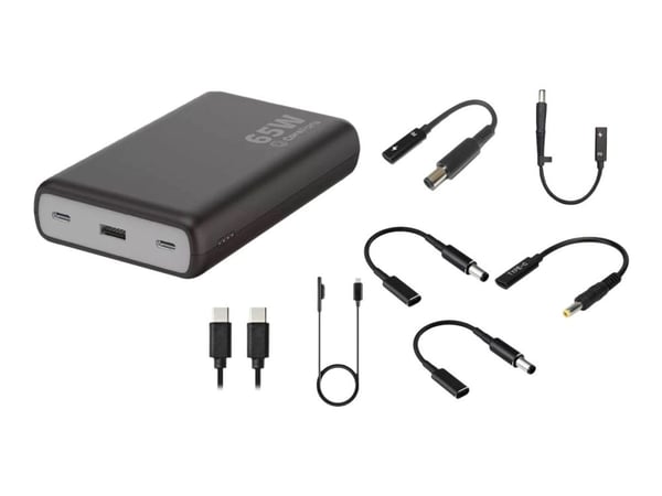CoreParts - Strømbank - 20000 mAh - 5 A - PD, QC 3.0 - 3 utgangskontakter (USB, 2 x USB-C) - svart