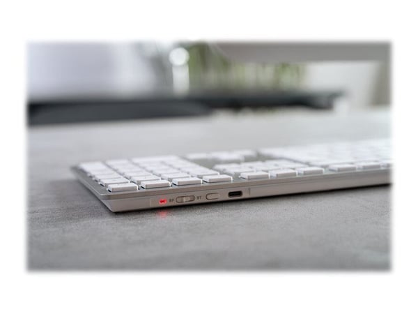 CHERRY KW 9100 SLIM FOR MAC, Langallinen & langaton, USB + Bluetooth, QWERTY, Hopea