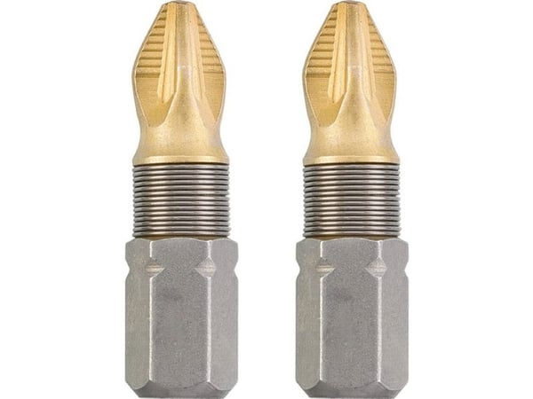 kwb 124102, 2 stk, stjerneskrutrekker, PZ 2, Stål, 25 mm, 25,4 / 4 mm (1/4")