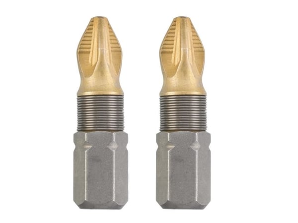 kwb 124102, 2 stk, stjerneskrutrekker, PZ 2, Stål, 25 mm, 25,4 / 4 mm (1/4")