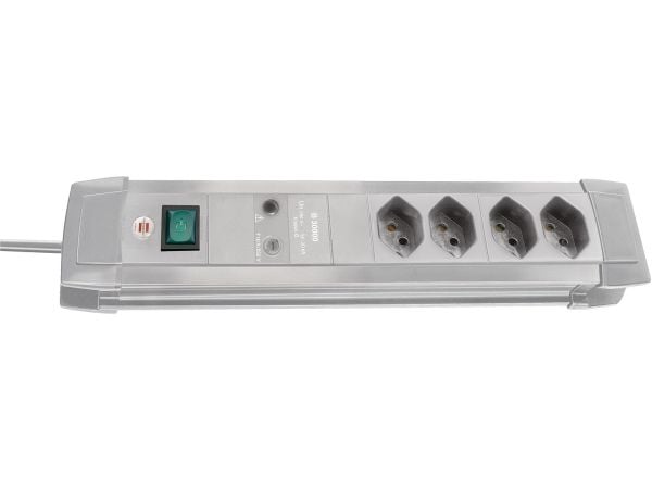 Brennenstuhl 1155552374, 4 AC-utganger, 250 V, 30 A, Grå, 1,8 m