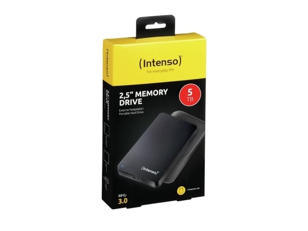 Intenso Memory Drive - Harddisk - 5 TB - ekstern (bærbar) - 2.5" - USB 3.0 - 5400 rpm - buffer: 8 MB - svart