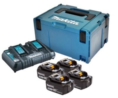 Makita PowerPack LXT - Batterilader + batteri 4 x - Li-Ion - 5 Ah - 90 Wh - 2 x batterier lader