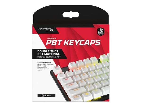 HyperX Double Shot PBT - Sats med tangenthättor - vit