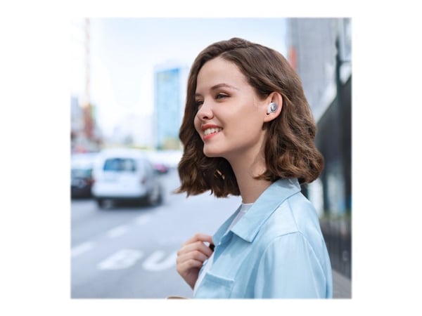 Soundcore Space A40 - True wireless-hodetelefoner med mikrofon - i øret - Bluetooth - aktiv støydemping - hvit