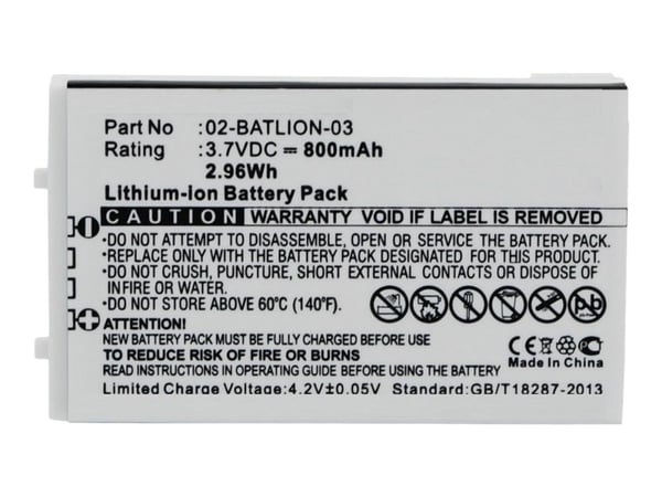 CoreParts - Skannerbatteri - litiumion - 800 mAh - 2.9 Wh - hvit - for Opticon OPL-9712, OPL9723; OPL 7724, 7734, 9712, 9723