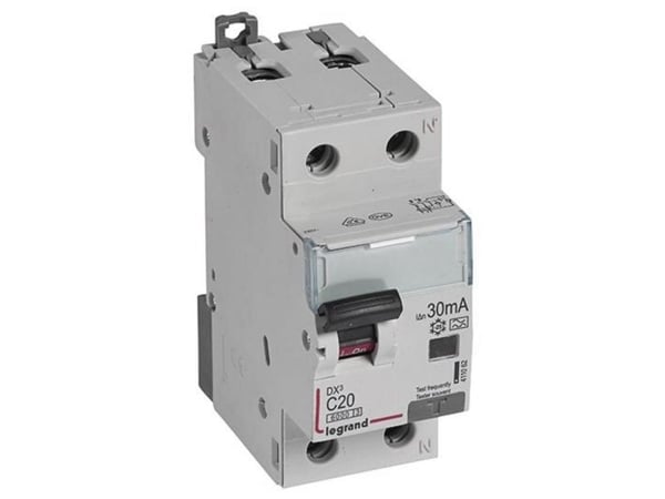 Yhdistelmäkytkin DX3 Automatsikr/HPFI C 20A 30mA 1P+N 6/6kA tyyppi A