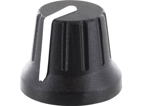TRU COMPONENTS Drejeknap med knopmarkering Sort (Ø x K) 18,8 mm x 15,24 mm 1 stk 1 stk