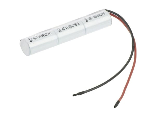 Mexcel Inline L1x3 Akkupaketti 3x Sub-C Korkean lämpötilan kestävä, kaapeli, Flat-Top NiCd 3.6 V 1800 mAh