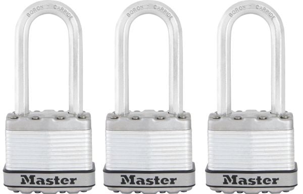 MASTER LOCK M1EURTRILH, Tradisjonell, Nøkkellås, Bruk bare én nøkkel, Gjerde, Garage, Port, Shed, Oppbevaringsskap, Verktøy boks, Workshop, Sølv, S...