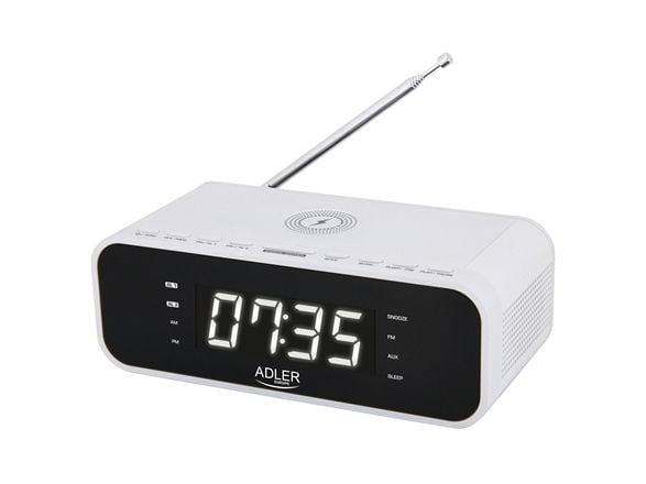 Radioklokke Adler AD 1192W med trådløs lader og FM
