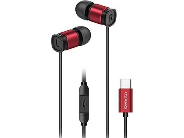 USAMS EP-46 - USB-C stereokuulokkeet (punainen)