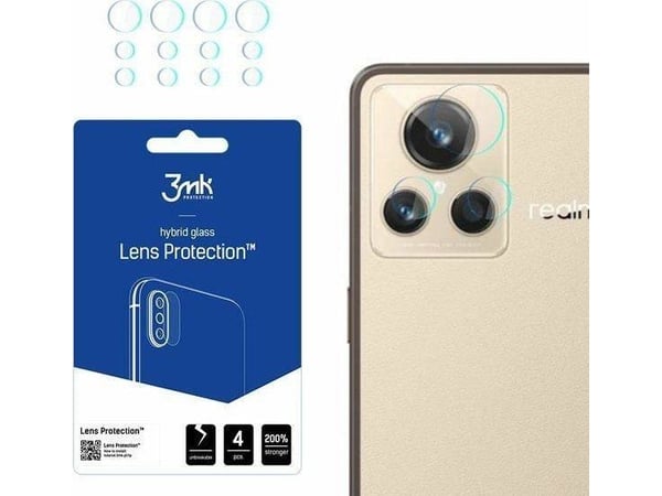 3MK hybridglass til kamerabeskytter Lens Protect til Realme GT2 Master Explorer [4 PACK]