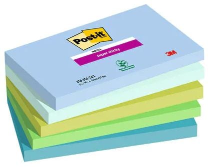 Post-It Super Sticky Notes Oasis, 76 x 127 mm, pakke a 5 stk
