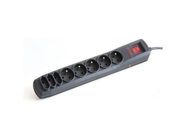 Armac R8 - pistorasia - AC 230 V - 2300 Watt - tulo: Tyyppi E - lähtöliittimet: 8 (5 x tyyppi E, 3 x teho 2-napainen) - 3 m johto - musta - musta