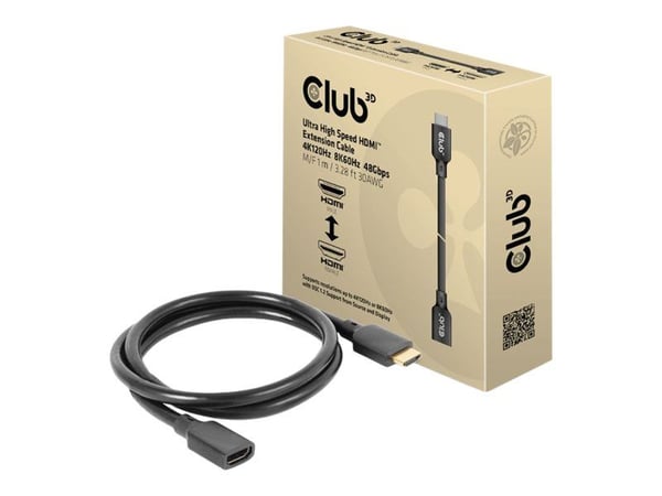 Club 3D - Ultra High Speed - HDMI-forlengelseskabel - HDMI hann til HDMI hunn - 1 m - 4K-støtte