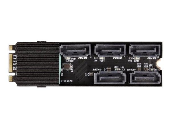 Delock Converter M.2 2280 Key B+M hann til 5 x SATA med kjøleribbe