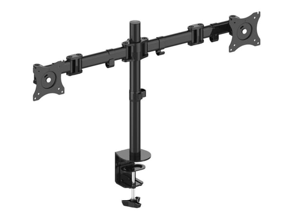 PureMounts PM-OFFICE-02 - Monteringssett (skrivebordsmontering, 2 leddarmer, 2 VESA-adaptere, slange) - for 2 LCD-skjermer - stål - svart - skjerms...