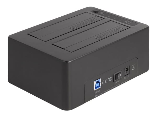 Delock - HDD / SSD dockningsstation - fack: 2 - 2,5 tum/3,5 tum delad - SATA 6Gb/s - USB 3.2 (Gen 1) - svart